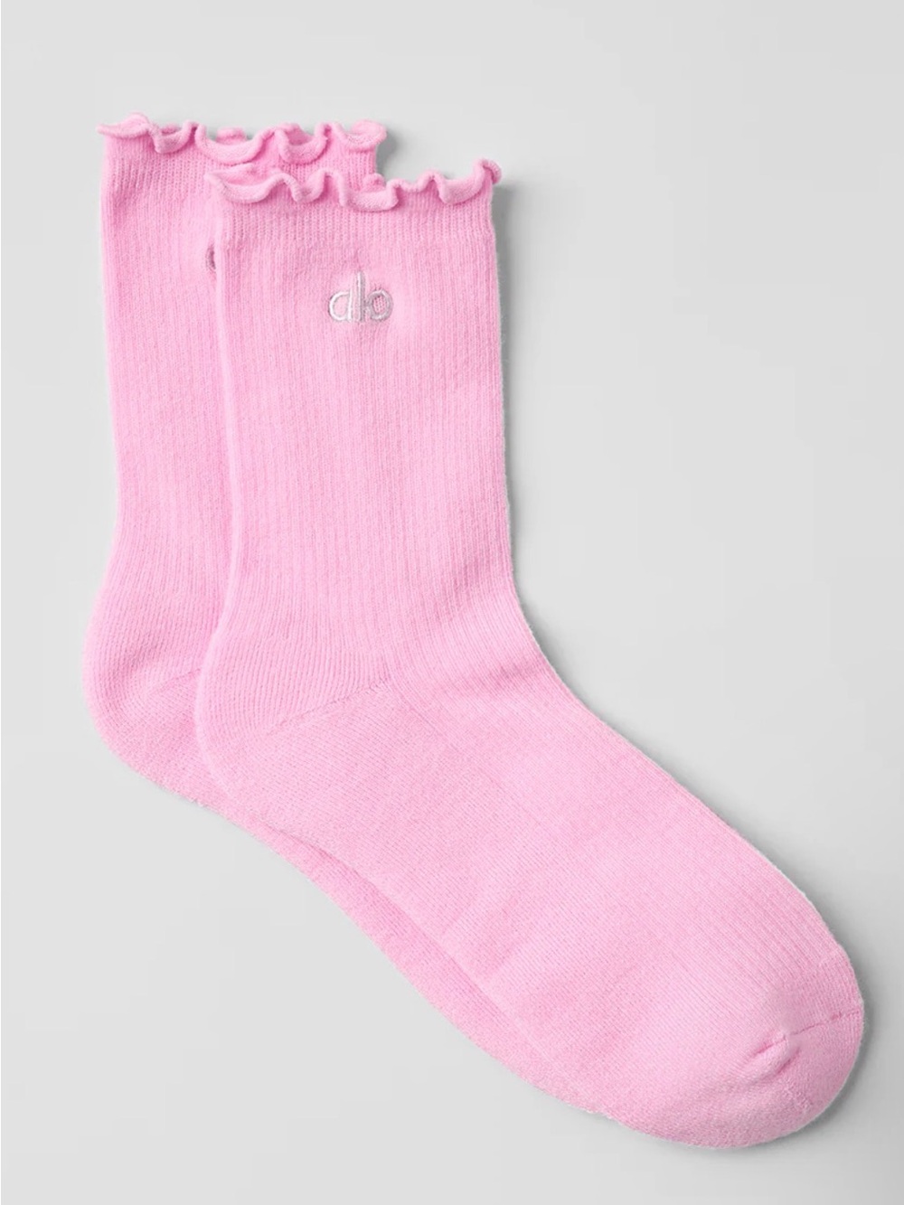 ALO YOGA women's Lettuce Eage sock, PINK NWT